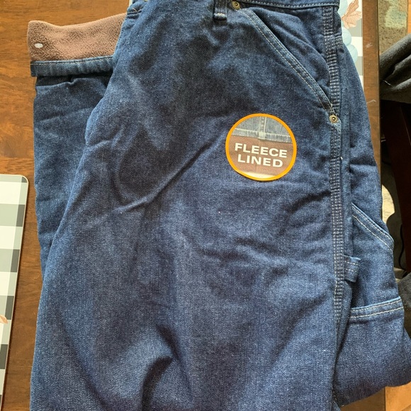 wrangler fleece lined carpenter jeans